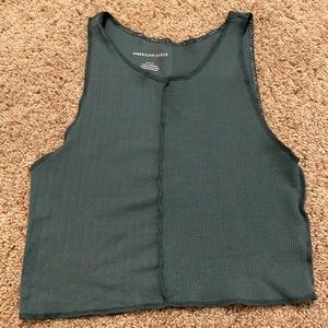 american eagle crop top with two different fabrics